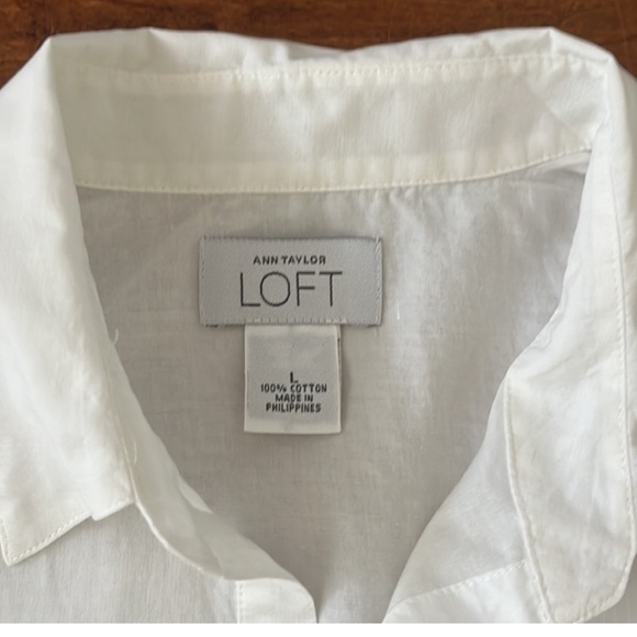 Loft Classic White Women's Button-Up Shirt - Picture 7 of 11